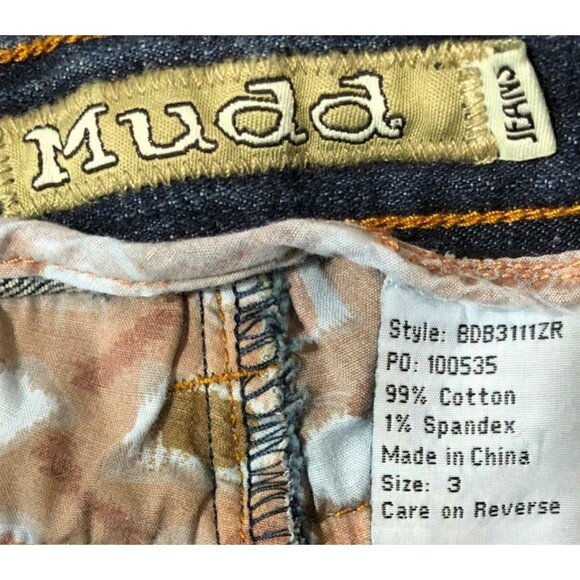 MUDD Jeans Capris Womens Juniors Size 3 Dark Blue Wash Pockets Pants Straight Le - Picture 7 of 7